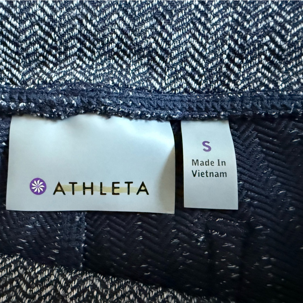 Athleta Herringbone Metro High Waisted Leggings Sz Small Heather Gray Pockets - Picture 9 of 15